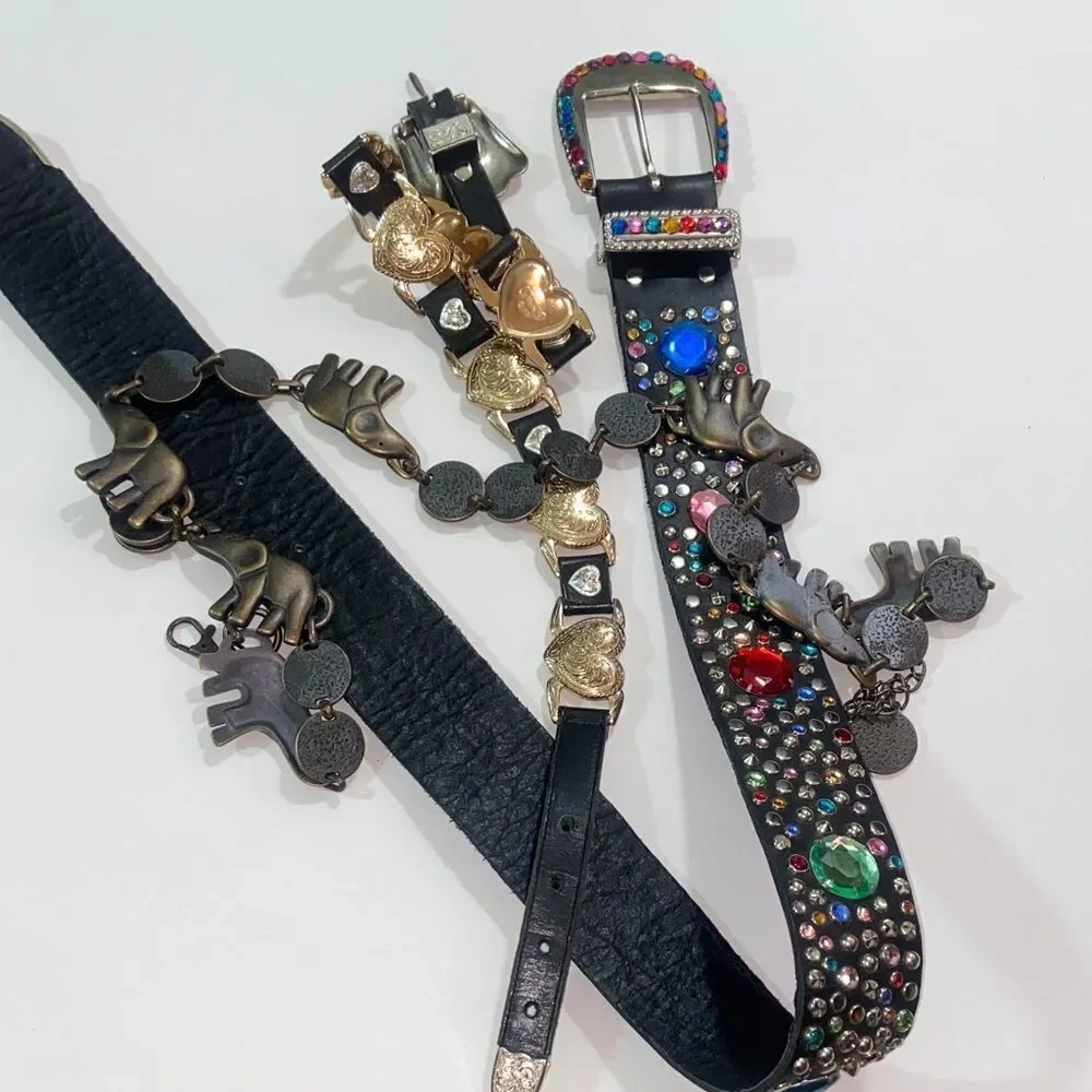 Black and Gold Embellished Belt Set